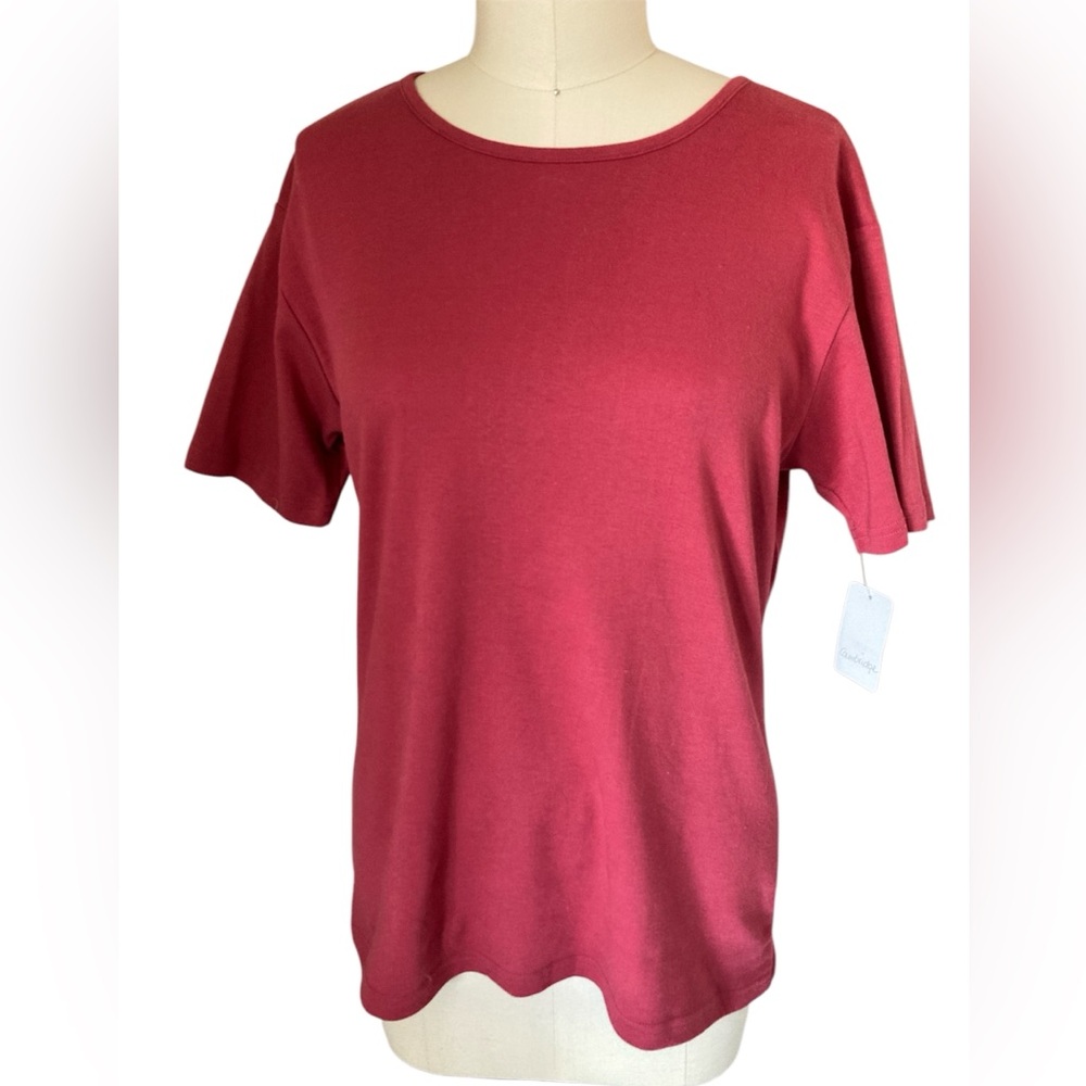 Cambridge Dry Goods dark pink cotton T-shirt Size M NWT